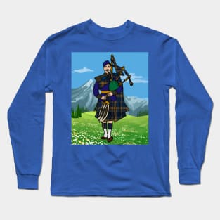 Scot With Bagpack Music Culture Long Sleeve T-Shirt